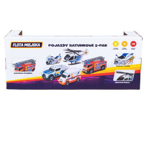 Zabawka Dumel Discovery Flota Miejska Pojazdy Ratunkowe 5-pak 3l+ Zabawka Dumel Discovery Flota Miejska Pojazdy Ratunkowe 5-pak 3l+