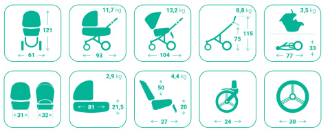 Wózek 2w1 Bebetto Flavio 18 czarny stelaż