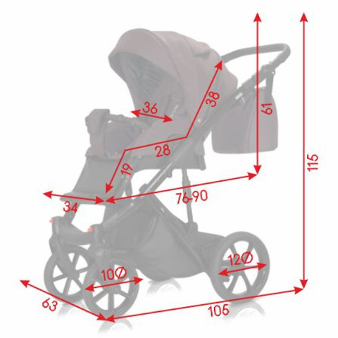 Wózek wielofunkcyjny 2w1 Milu Kids Bacio 17 Wózek wielofunkcyjny 2w1 Milu Kids Bacio 17