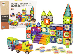Klocki Magnetyczne 3D Lean Toys Zamek 139 el.