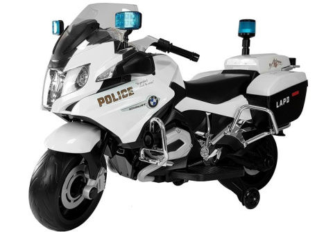 Motor na akumulator Lean Toys BMW R1200 Policja biały 2818 Motor na akumulator Lean Toys BMW R1200 Policja biały 2818