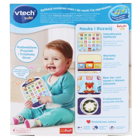 Zabawka edukacyjna Vtech Tablet Aktywności Bobaski i Miś 61560 12m+ Zabawka edukacyjna Vtech Tablet Aktywności Bobaski i Miś 61560 12m+