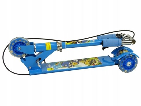 Hulajnoga Trójkołowa Lean Toys świecące koła LED z hamulcem Blue 3l+ Hulajnoga Trójkołowa Lean Toys świecące koła LED z hamulcem Blue 3l+