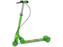 Hulajnoga Trójkołowa Lean Toys świecące koła LED z hamulcem Green 3l+