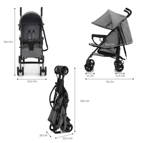 Wózek spacerowy Kinderkraft Tik Grey parasolka Wózek spacerowy Kinderkraft Tik Grey parasolka