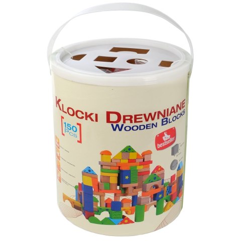 Drewniane klocki 3toysm KL12 zestaw 2w1 + sorter 150 szt. Drewniane klocki 3toysm KL12 zestaw 2w1 + sorter 150 szt.
