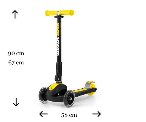 Hulajnoga dziecięca Milly Mally Scooter Magic Yellow 3l+