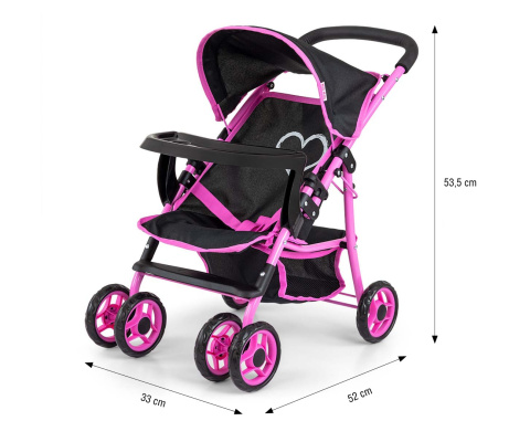 Wózek dla lalek Milly Mally Kate Prestige Black 3l+ Wózek dla lalek Milly Mally Kate Prestige Black 3l+