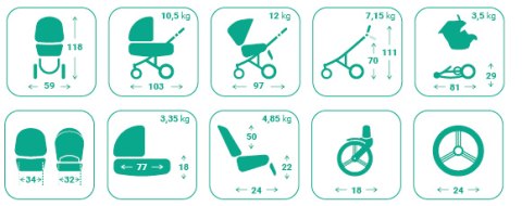Wózek wielofunkcyjny 2w1 Bebetto Yoddi 04 gondola + spacerówka Wózek wielofunkcyjny 2w1 Bebetto Yoddi 04 gondola + spacerówka