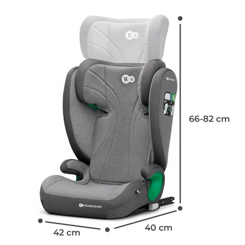 Fotelik samochodowy 100-150 cm Kinderkraft Junior Fix 2 i-Size Grey Fotelik samochodowy 100-150 cm Kinderkraft Junior Fix 2 i-Size Grey