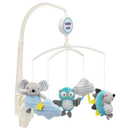Karuzelka dla dzieci z pozytywką Baby Mix 43411 jeżyk, myszka, sowa