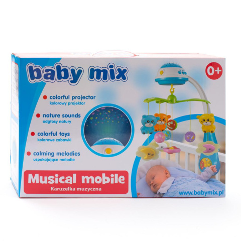 Karuzelka dla dzieci z projektorem Baby Mix 37046 czerwona Karuzelka dla dzieci z projektorem Baby Mix 37046 czerwona