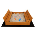 Piaskownica drewniana z ławkami zamykana 120x120 Baby Mix 56167 18m+