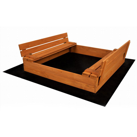 Piaskownica drewniana z ławkami zamykana 120x120 Baby Mix 56167 18m+ Piaskownica drewniana z ławkami zamykana 120x120 Baby Mix 56167 18m+