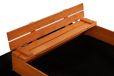 Piaskownica drewniana z ławkami zamykana 120x120 Baby Mix 56167 18m+ Piaskownica drewniana z ławkami zamykana 120x120 Baby Mix 56167 18m+