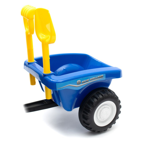 Jeździk traktor + przyczepa i narzędzia Baby Mix New Holland niebieski 12m+ Jeździk traktor + przyczepa i narzędzia Baby Mix New Holland niebieski 12m+