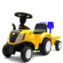 Jeździk traktor + przyczepa i narzędzia Baby Mix New Holland żółty 12 m+