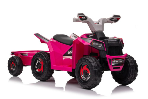 Quad na akumulator Lean Toys XMX630T różowy z przyczepą