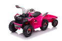 Quad na akumulator Lean Toys XMX630T różowy z przyczepą