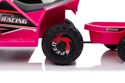 Quad na akumulator Lean Toys XMX630T różowy z przyczepą 3l+ Quad na akumulator Lean Toys XMX630T różowy z przyczepą 3l+