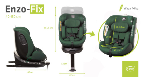 Fotelik samochodowy 40-150 cm 4Baby Enzo-Fix i-Size Dark Green Fotelik samochodowy 40-150 cm 4Baby Enzo-Fix i-Size Dark Green