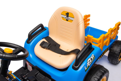 Traktor na akumulator z przyczepą Lean Toys BBH-030 niebieski 3l+