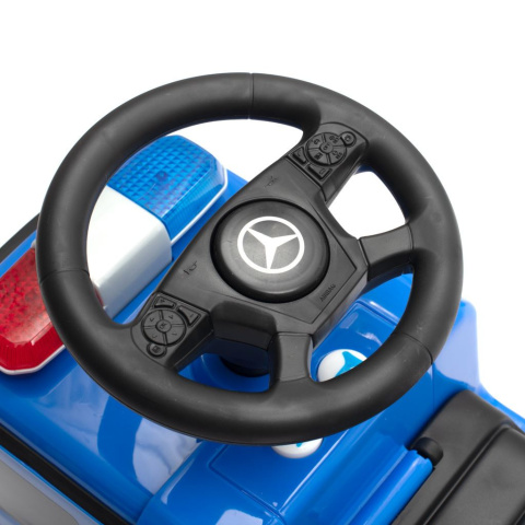 Dziecięcy jeździk z dźwiękiem Mercedes Baby Mix Policja 45783 12 m+