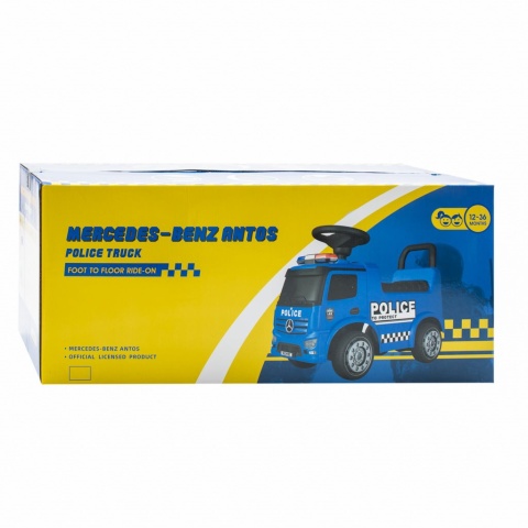 Dziecięcy jeździk z dźwiękiem Mercedes Baby Mix Policja 45783 12 m+