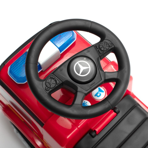 Dziecięcy jeździk z dźwiękiem Mercedes Baby Mix Straż Pożarna 45782 12 m+