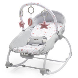 Leżaczek multifunkcjny z wibracjami Baby Mix Gwiazdki różowy 53427 0+