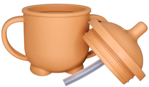 MyRoys Silikonowy kubeczek niekapek 150 ml brązowy