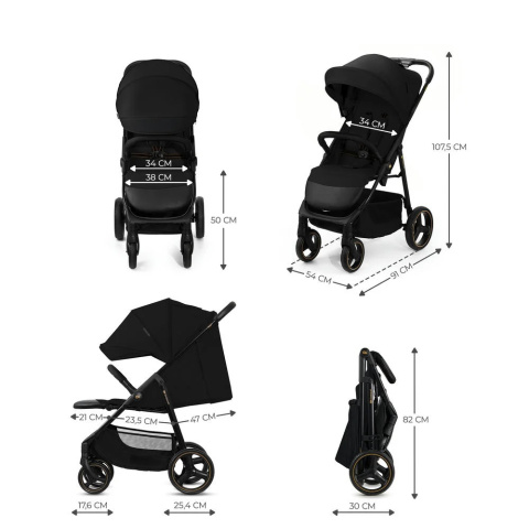 Wózek spacerowy Kinderkraft Trig 3 Onyx Black do 22 kg Wózek spacerowy Kinderkraft Trig 3 Onyx Black do 22 kg