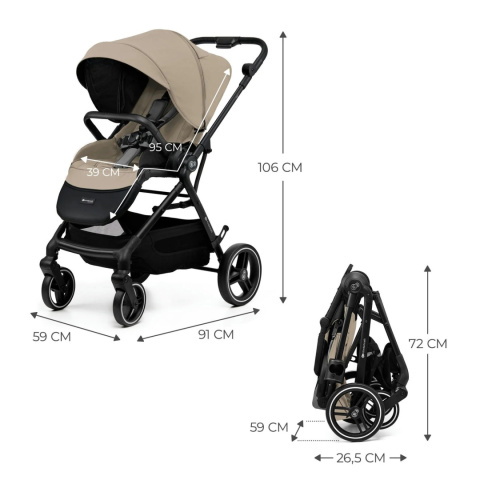 Wózek spacerowy Kinderkraft Yoxi Beige do 22 kg