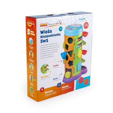 Zabawka Dumel Discovery Wieża Niespodzianka 5w1 DD45717 18m+ Zabawka Dumel Discovery Wieża Niespodzianka 5w1 DD45717 18m+