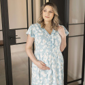 Koszula ciążowa Eevi Linda krótki rękaw margaretki niebieska XL