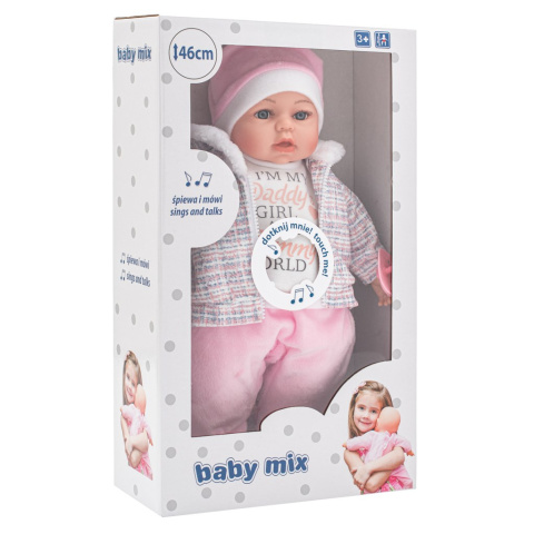 Mówiąca i śpiewająca po polsku lalka Baby Mix Amelka 46 cm 3l+ Mówiąca i śpiewająca po polsku lalka Baby Mix Amelka 46 cm 3l+
