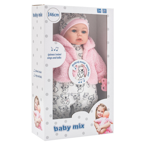Mówiąca i śpiewająca po polsku lalka Baby Mix Michalinka 46 cm 3l+ Mówiąca i śpiewająca po polsku lalka Baby Mix Michalinka 46 cm 3l+