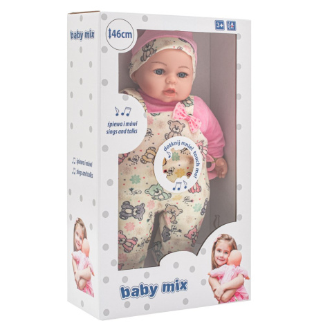 Mówiąca i śpiewająca po polsku lalka Baby Mix Maja 46 cm 3l+ Mówiąca i śpiewająca po polsku lalka Baby Mix Maja 46 cm 3l+