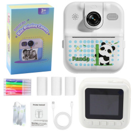 Aparat z Drukarką Termiczną Gry 4w1 Lean Toys Panda 21293 3l+