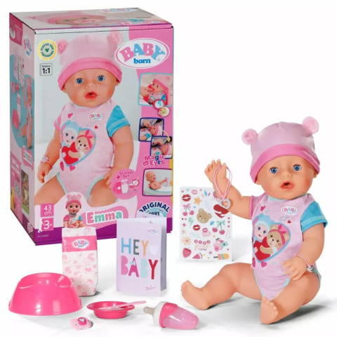 Interaktywna lalka Baby Born Emma bobas 43cm 834800 3l+ Interaktywna lalka Baby Born Emma bobas 43cm 834800 3l+