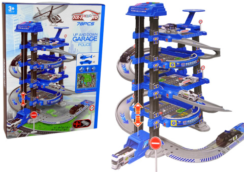 Policyjny Parking Czteropoziomowy Pojazdy Dźwięk Światła Lean Toys 3l+