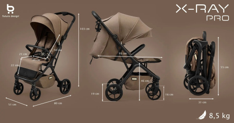 Wózek spacerowy Future Design X-Ray Pro Caffe Latte