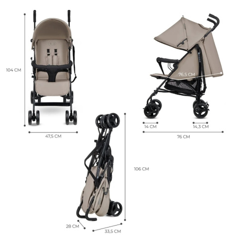 Wózek spacerowy Kinderkraft Tik Stone Beige parasolka Wózek spacerowy Kinderkraft Tik Stone Beige parasolka