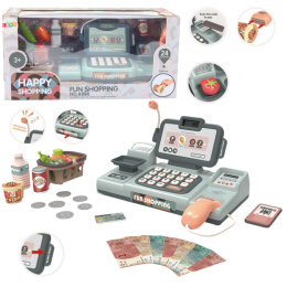 Zestaw Kasa Sklepowa Produkty Skaner Koszyk Lean Toys 24 Elementy 3l+