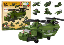 Zestaw Klocków Helikopter Wojskowy Lean Toys 1000 elementów 18320 6l+