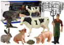Duży Zestaw Figurek Wieś Farma Krowa Świnia Królik Lean Toys 12380 3l+