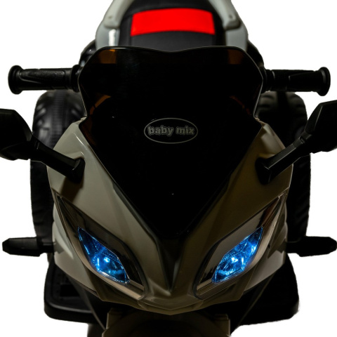 Dziecięcy motocykl elektryczny Baby Mix Rare 56187 biały 3l+ Dziecięcy motocykl elektryczny Baby Mix Rare 56187 biały 3l+