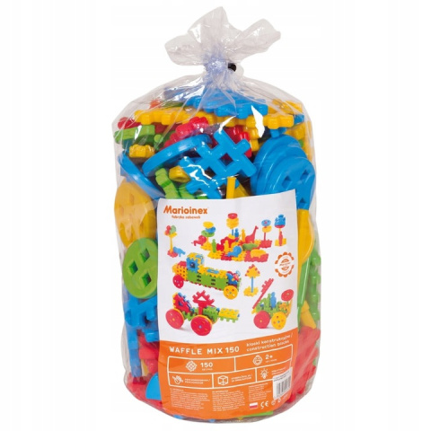 Klocki konstrukcyjne Wafle Mix 150 elementów Marioinex 900345 2l+ Klocki konstrukcyjne Wafle Mix 150 elementów Marioinex 900345 2l+