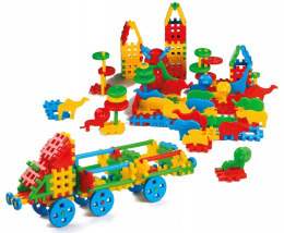 Klocki konstrukcyjne Wafle Mix 200 elementów Marioinex 900017 2l+