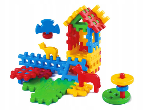 Klocki konstrukcyjne Wafle Domek 31 elementów Marioinex 900987 2l+